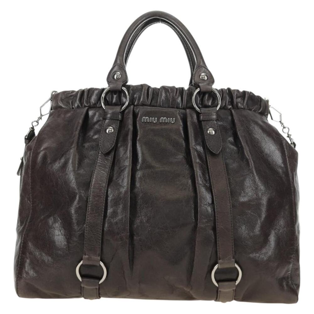 Miu Miu Matelasse Handbag Gray
